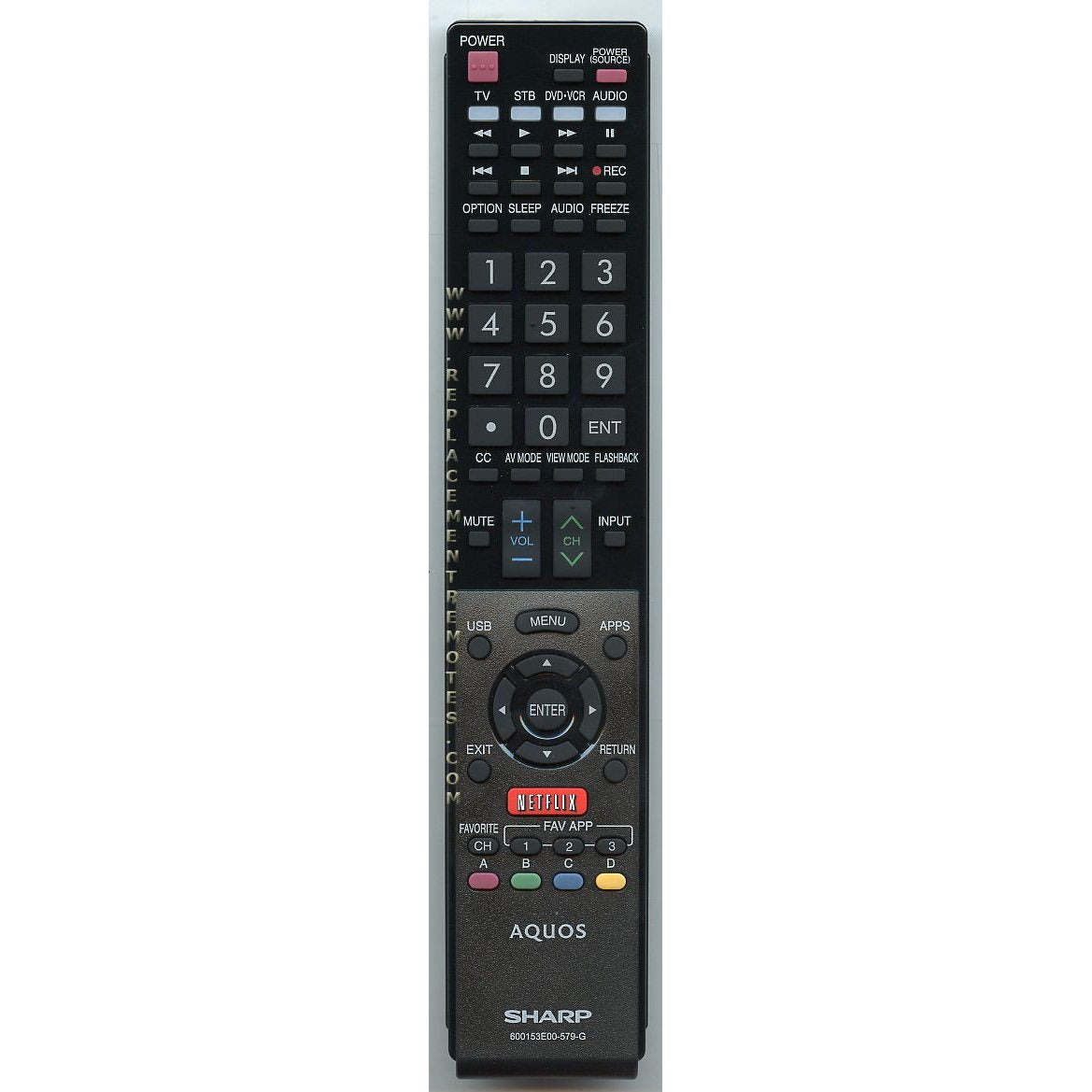 Sharp 600153E00579G TV Remote Control – DigiDevice