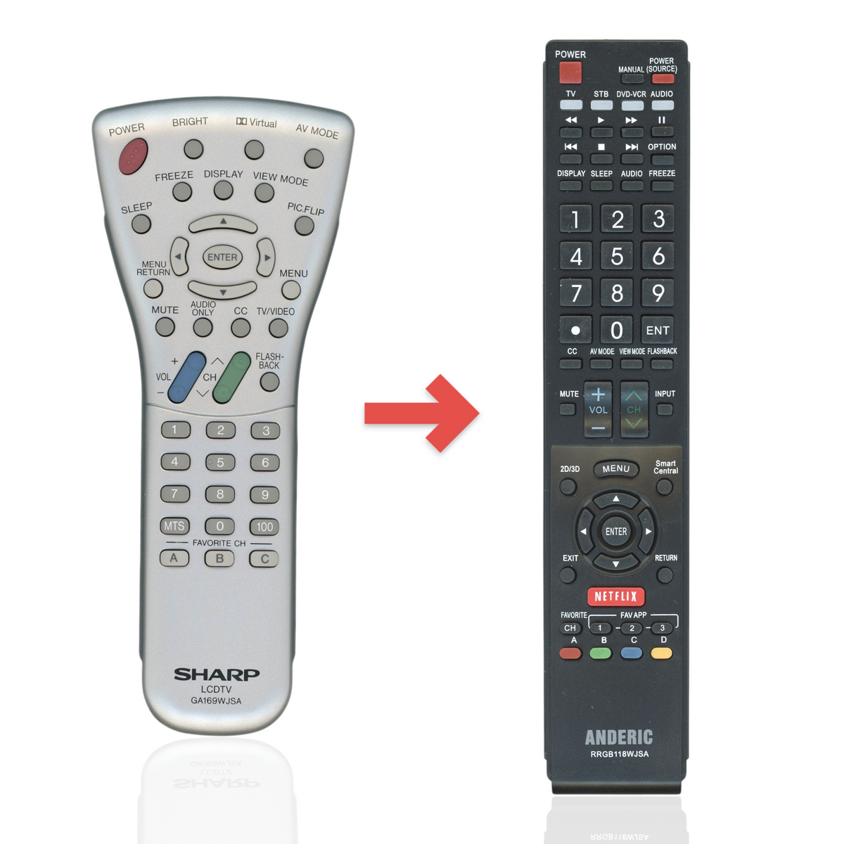 Sharp GA169WJSA TV Remote Control