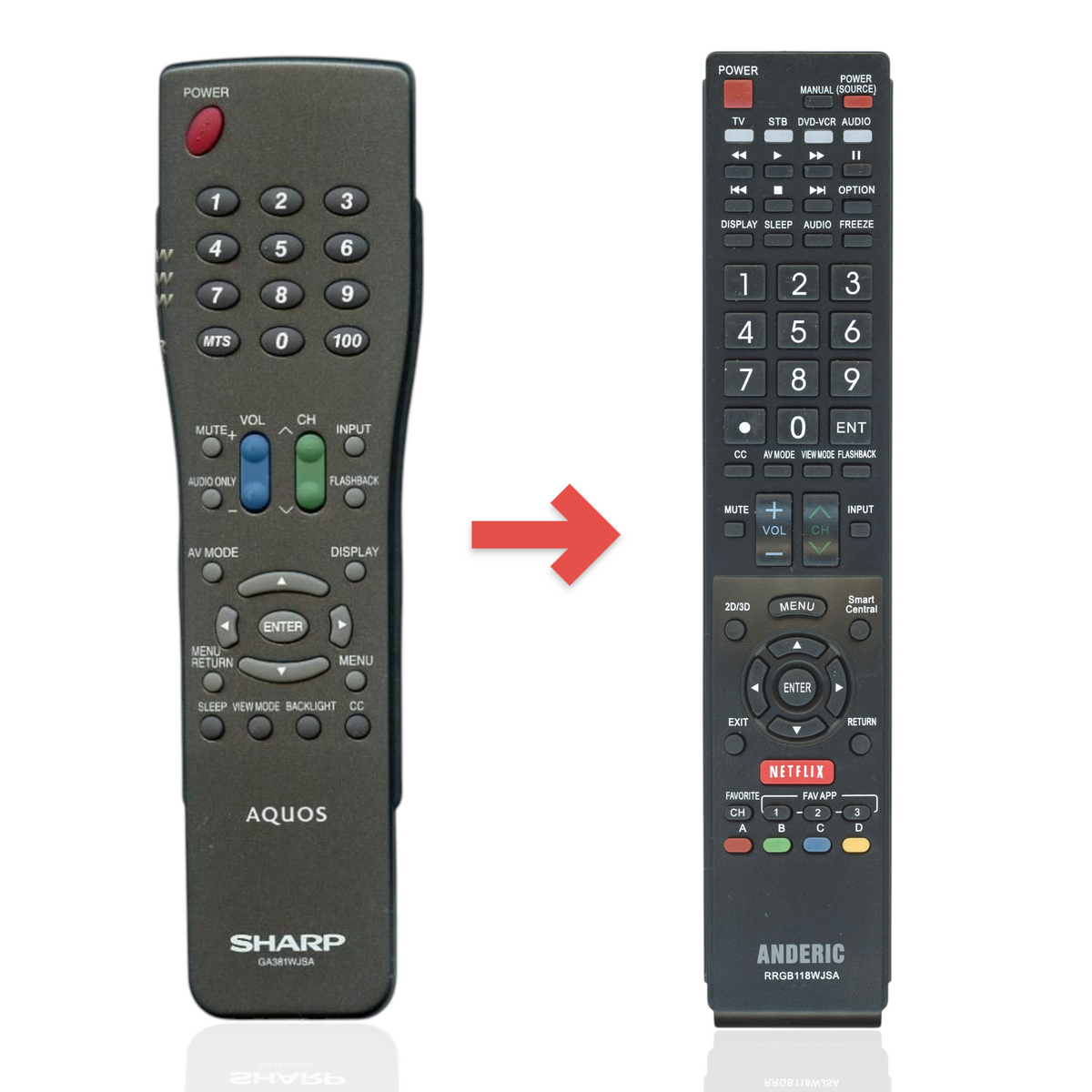 Sharp GA381WJSA TV Remote Control