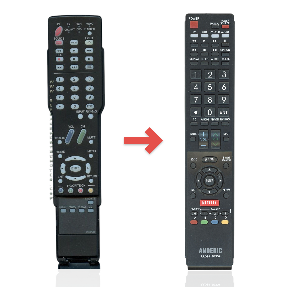 Sharp GA416WJSB TV Remote Control