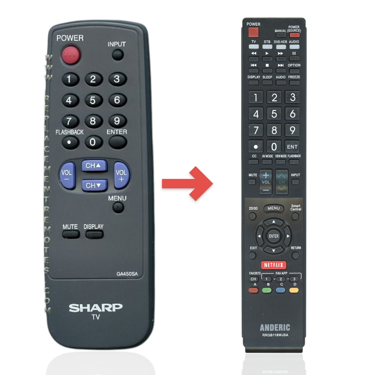 Sharp GA450SA TV Remote Control