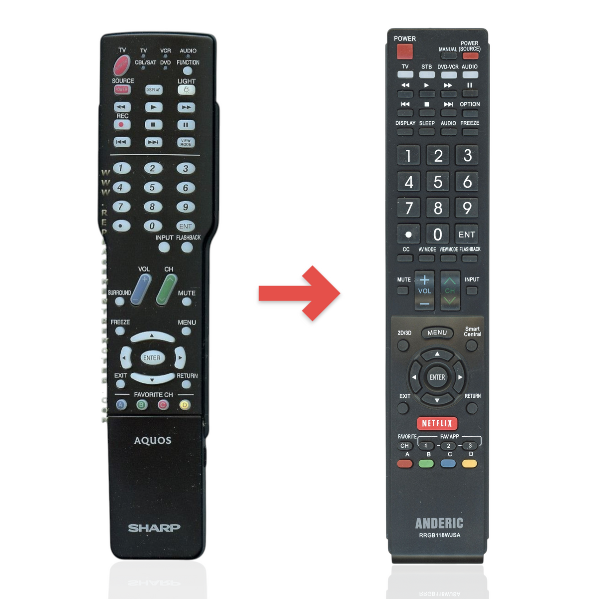 Sharp GA484WJSB TV Remote Control