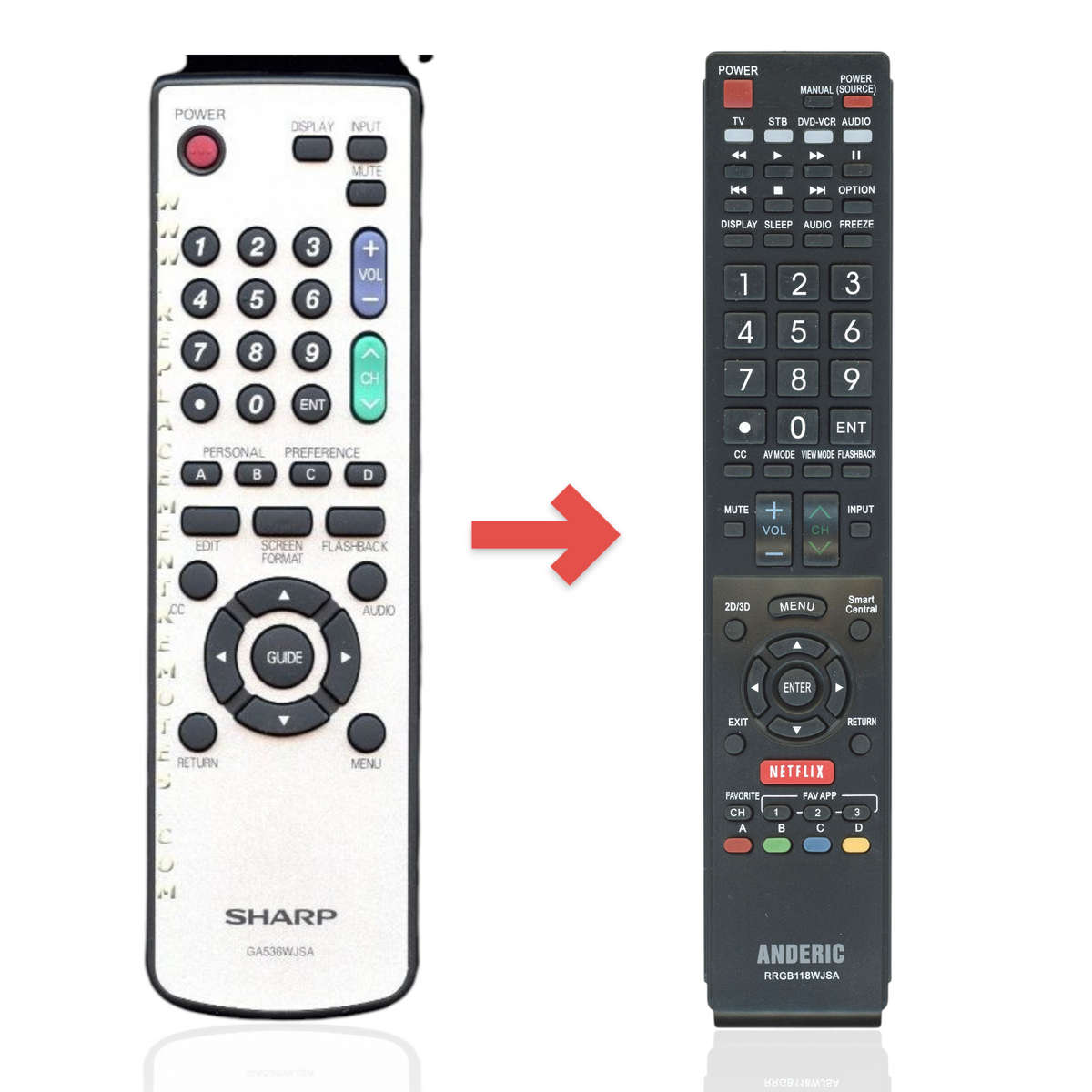 Sharp GA536WJSA TV Remote Control