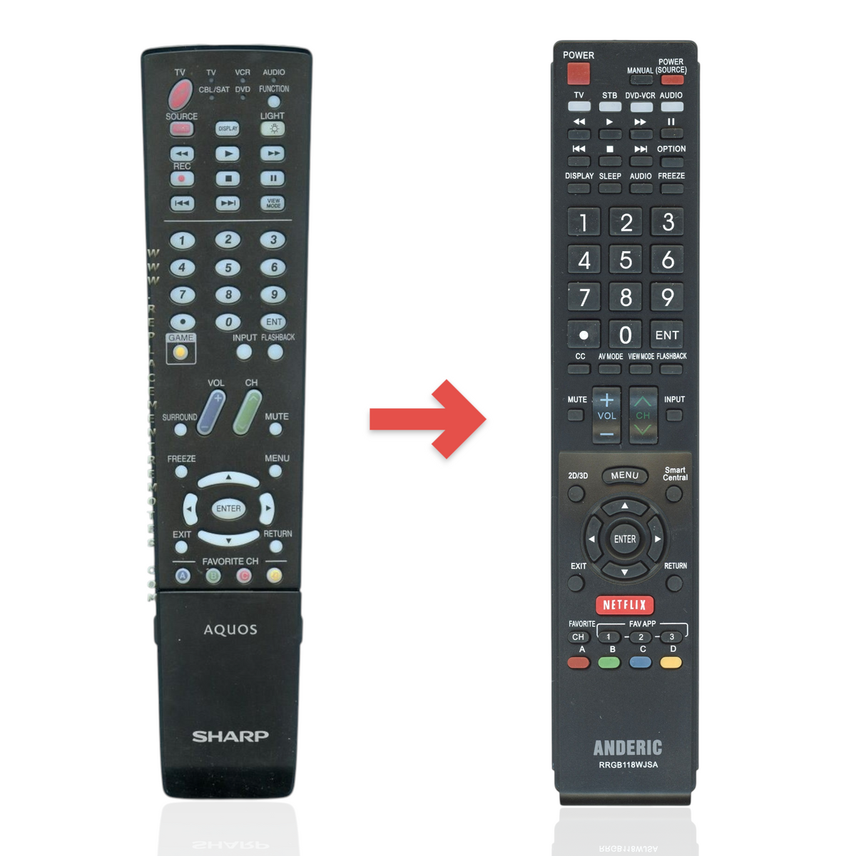 Sharp GA551WJSA TV Remote Control