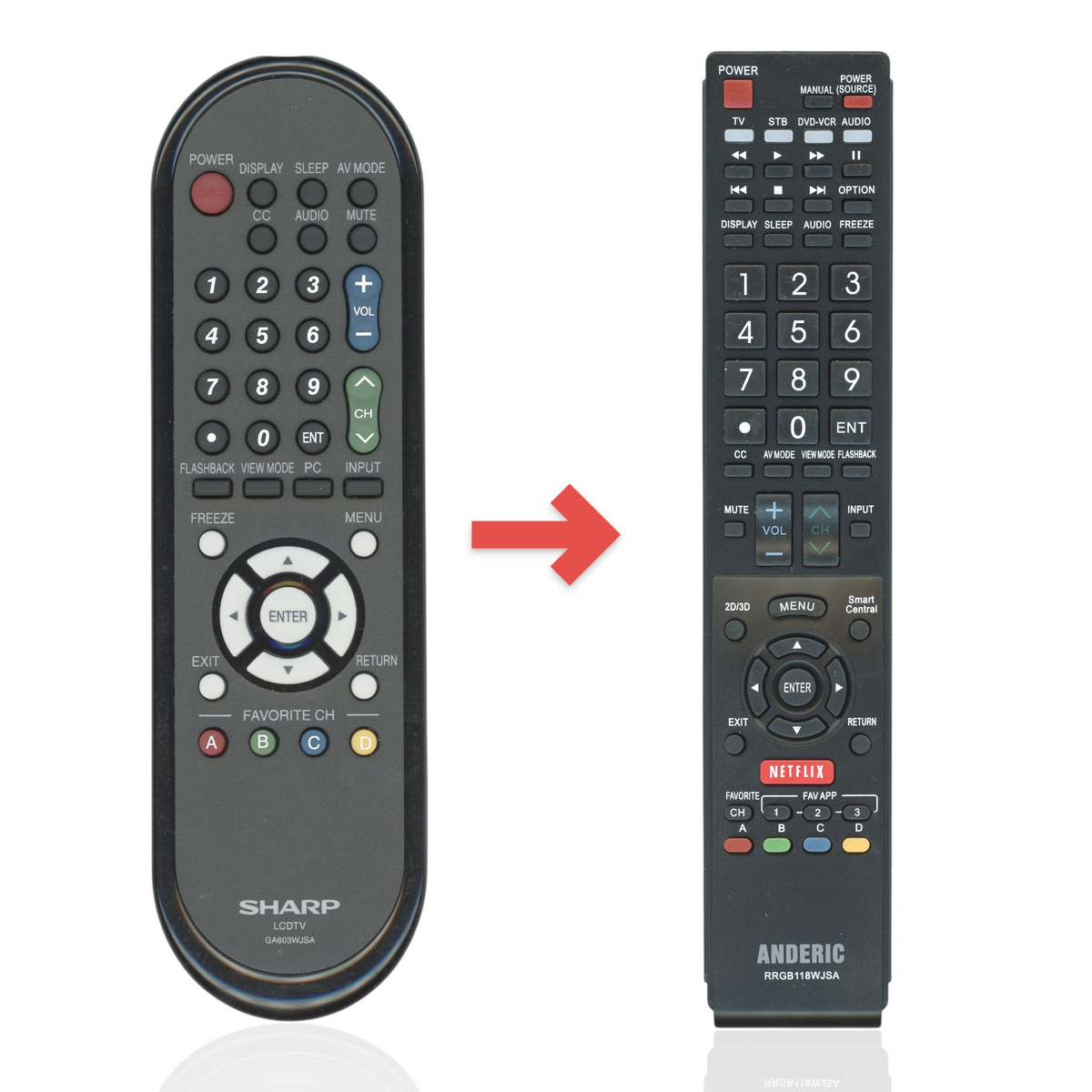 Sharp GA603WJSA TV Remote Control