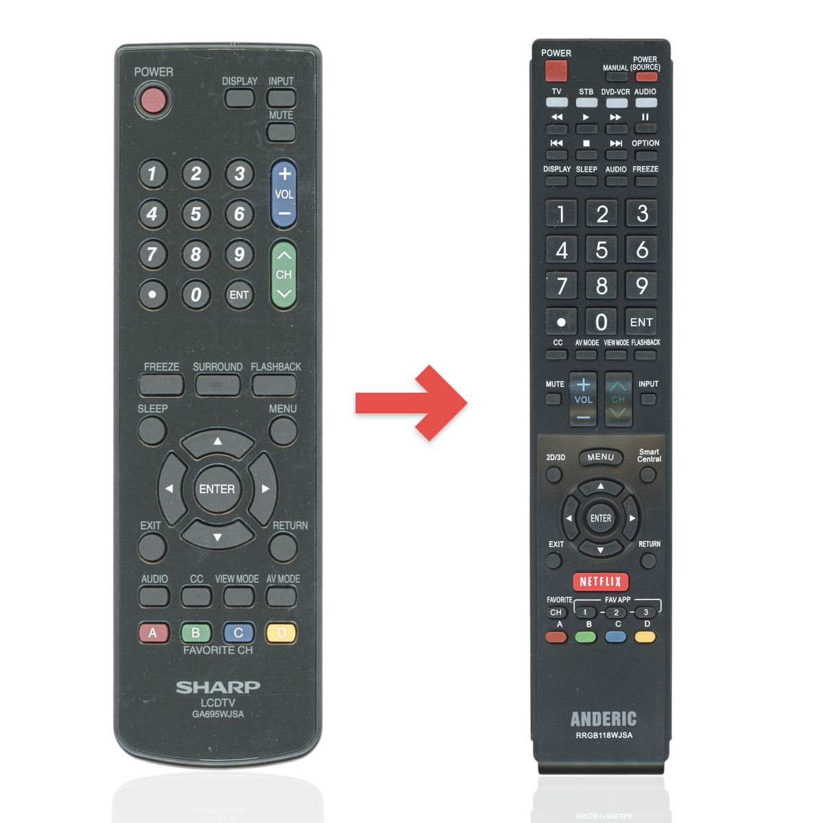 Sharp GA695WJSA TV Remote Control