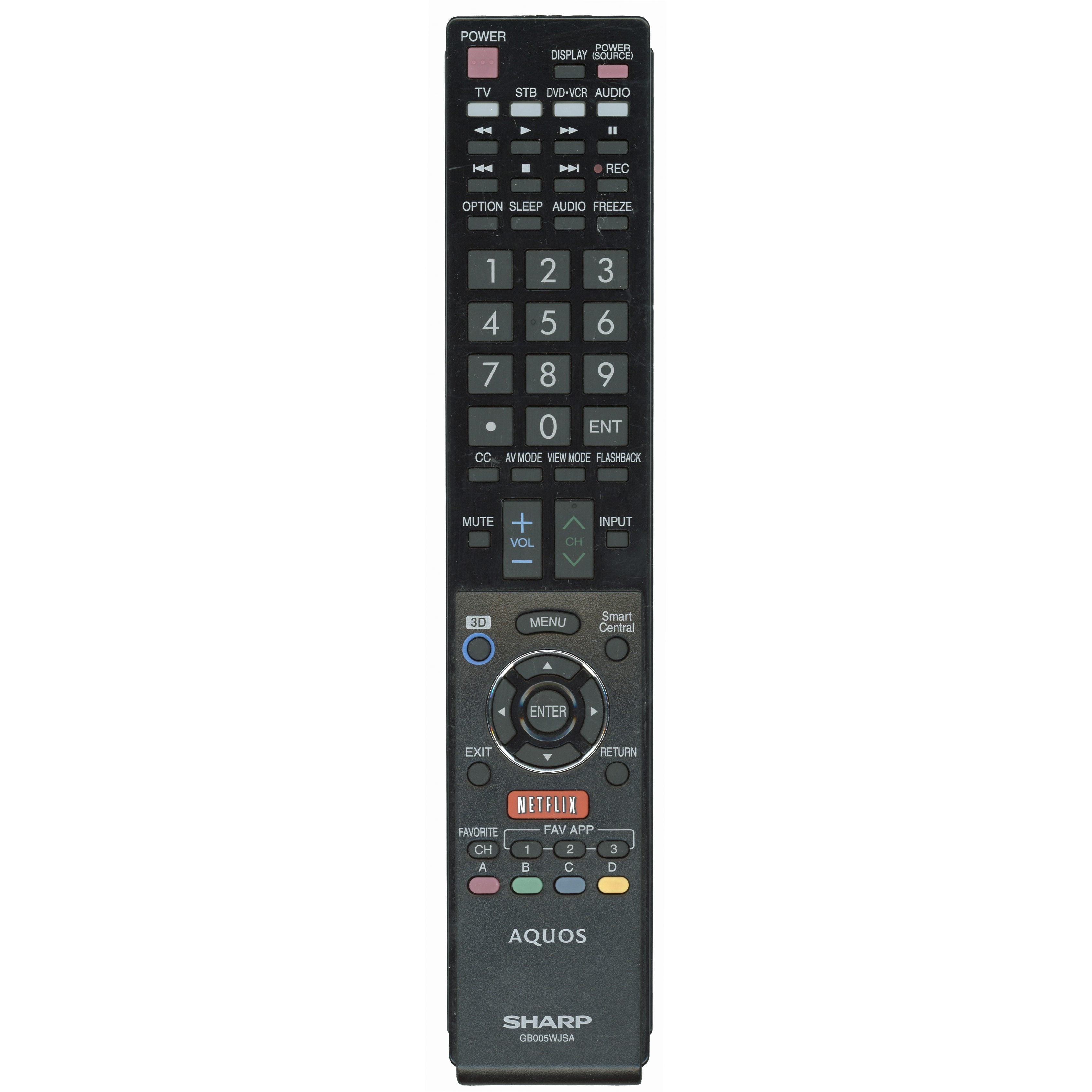 Sharp GB005WJSA AQUOS Smart TV Remote Control | IR | Netflix - RRMCGB0 ...