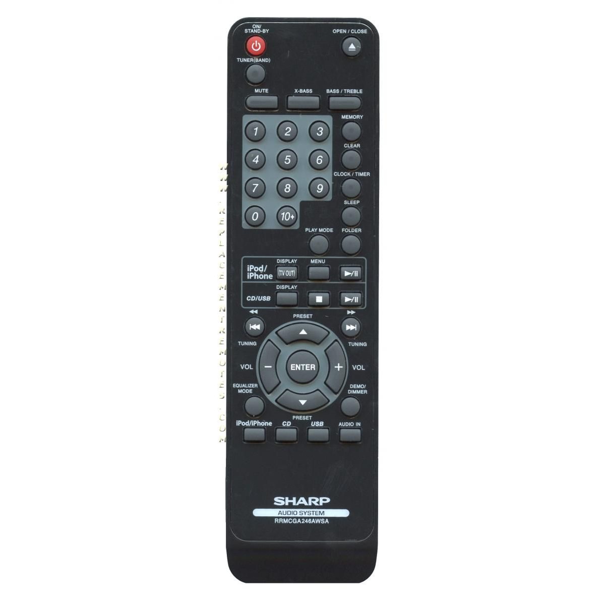 Sharp RRMCGA246AWSA Audio Remote Control
