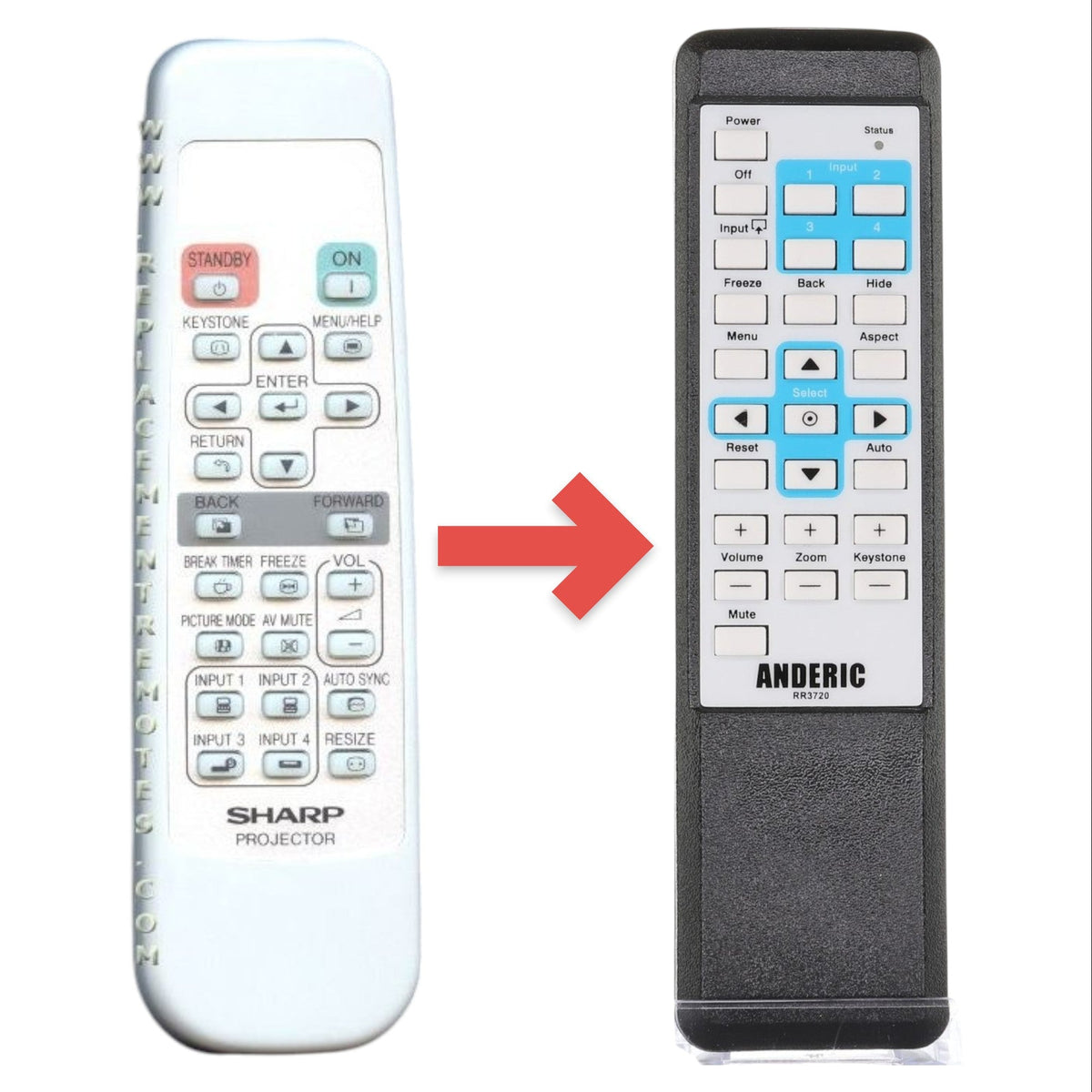 Sharp RRMCGA398WJSA Projector Remote Control