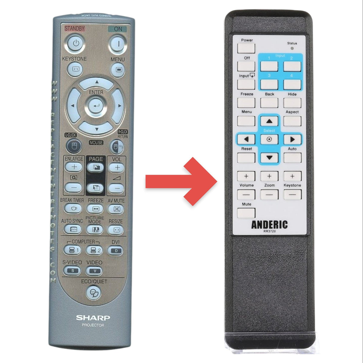 Sharp RRMCGA502WJSA Projector Remote Control