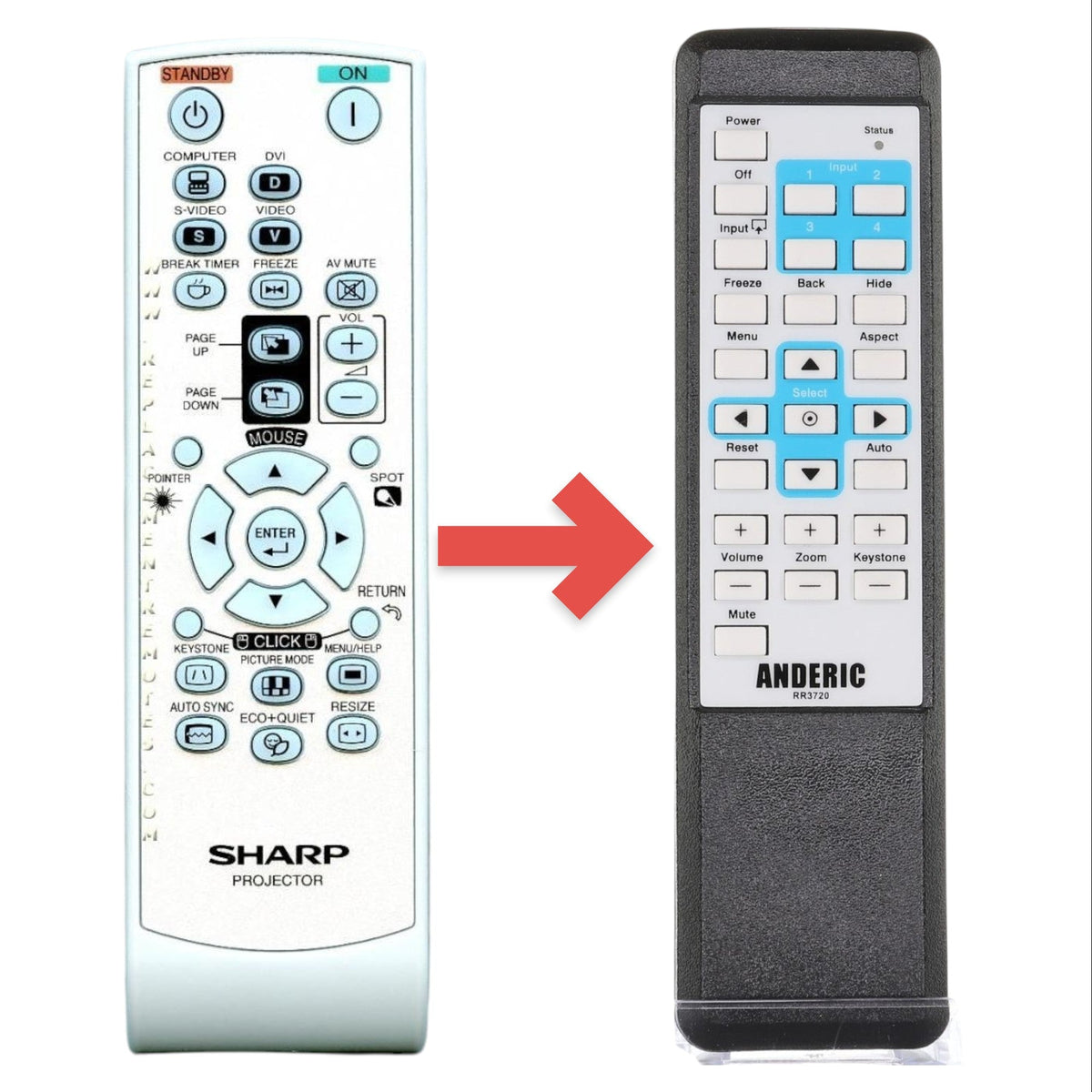 Sharp RRMCGA581WJSA Projector Remote Control