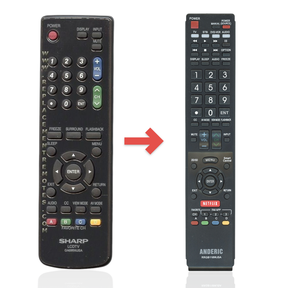 Sharp RRMCGA695WJSA TV Remote Control