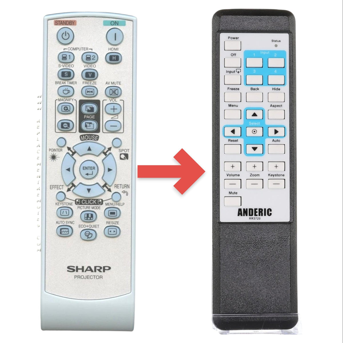Sharp RRMCGA761WJSA Projector Remote Control