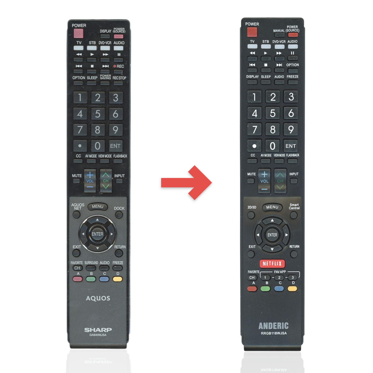 Sharp RRMCGA840WJSA TV Remote Control