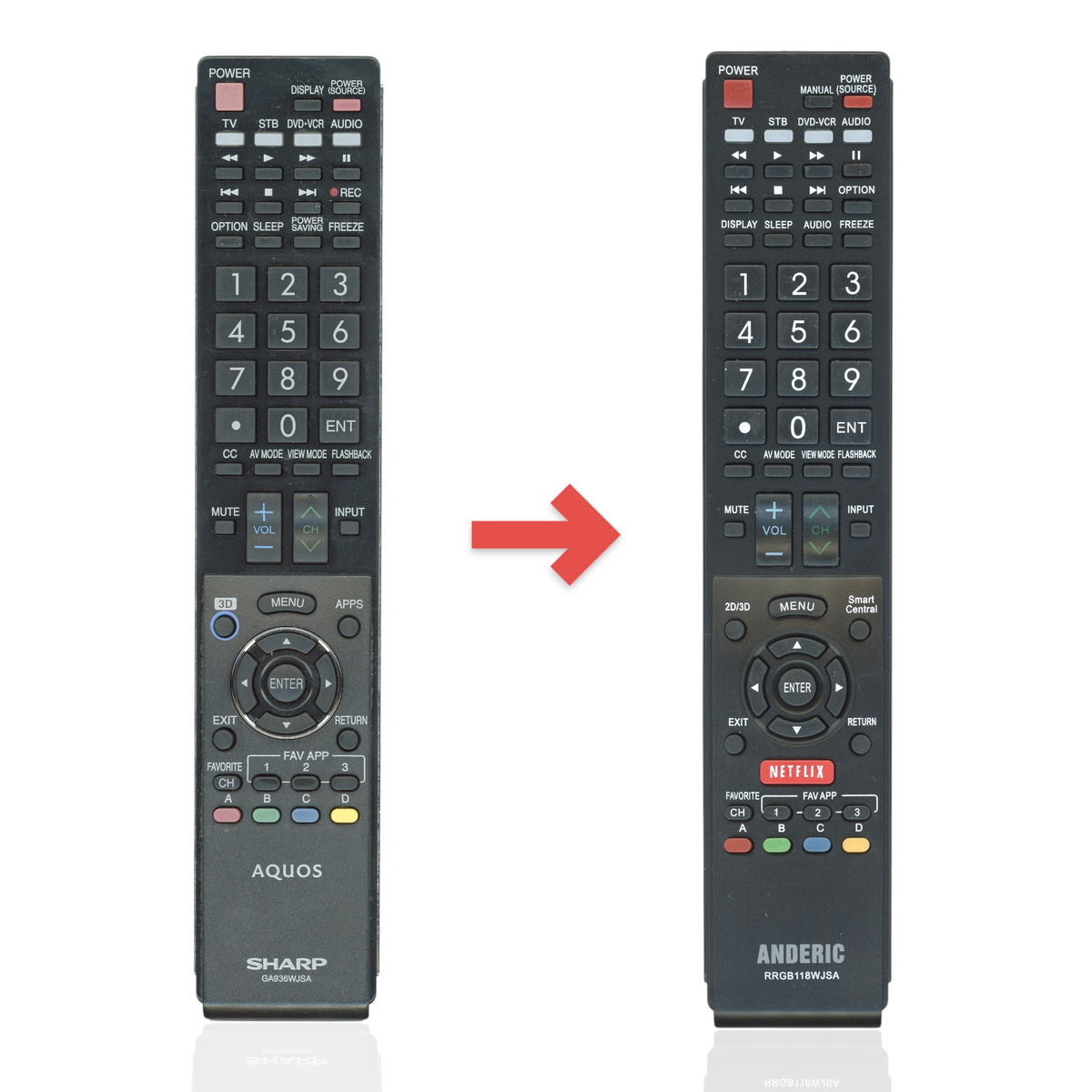 Sharp RRMCGA936WJSA TV Remote Control