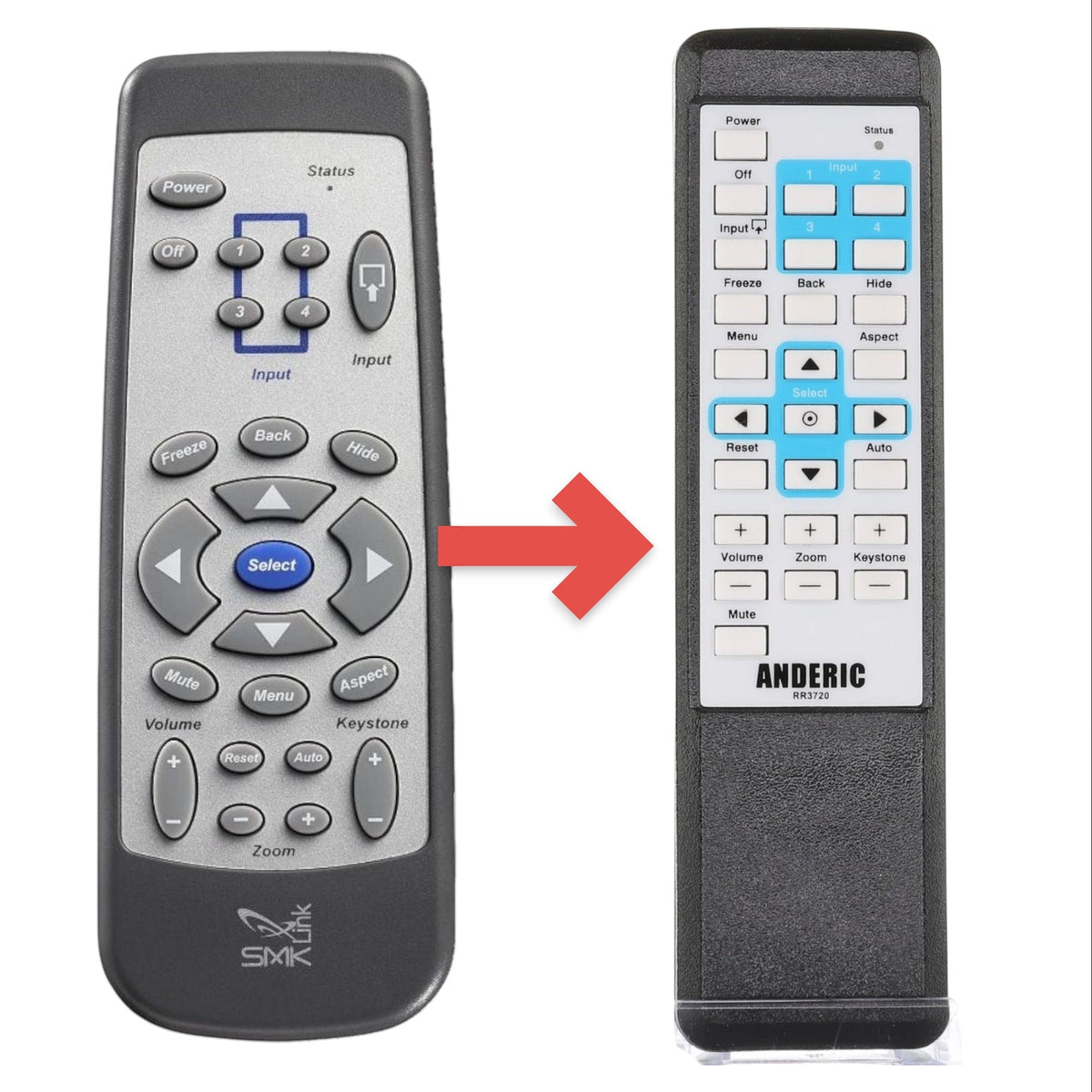 SMK VP3720 Projector Remote Control
