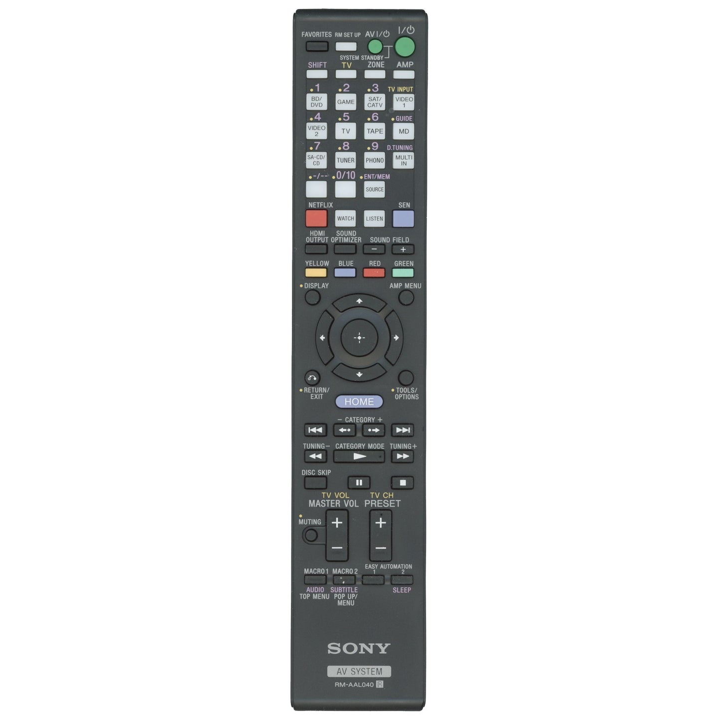 Sony RM-AAL040 Home Theater Remote Control - RMAAL040