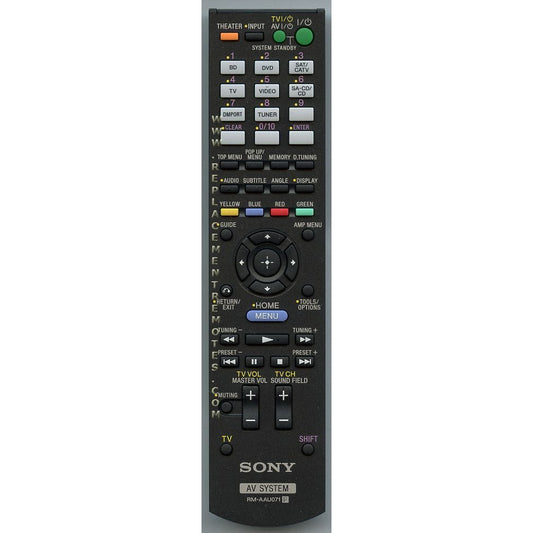 Sony RM-AAU071 A/V Receiver Home Theater System Remote Control - 148761111 - RMAAU071