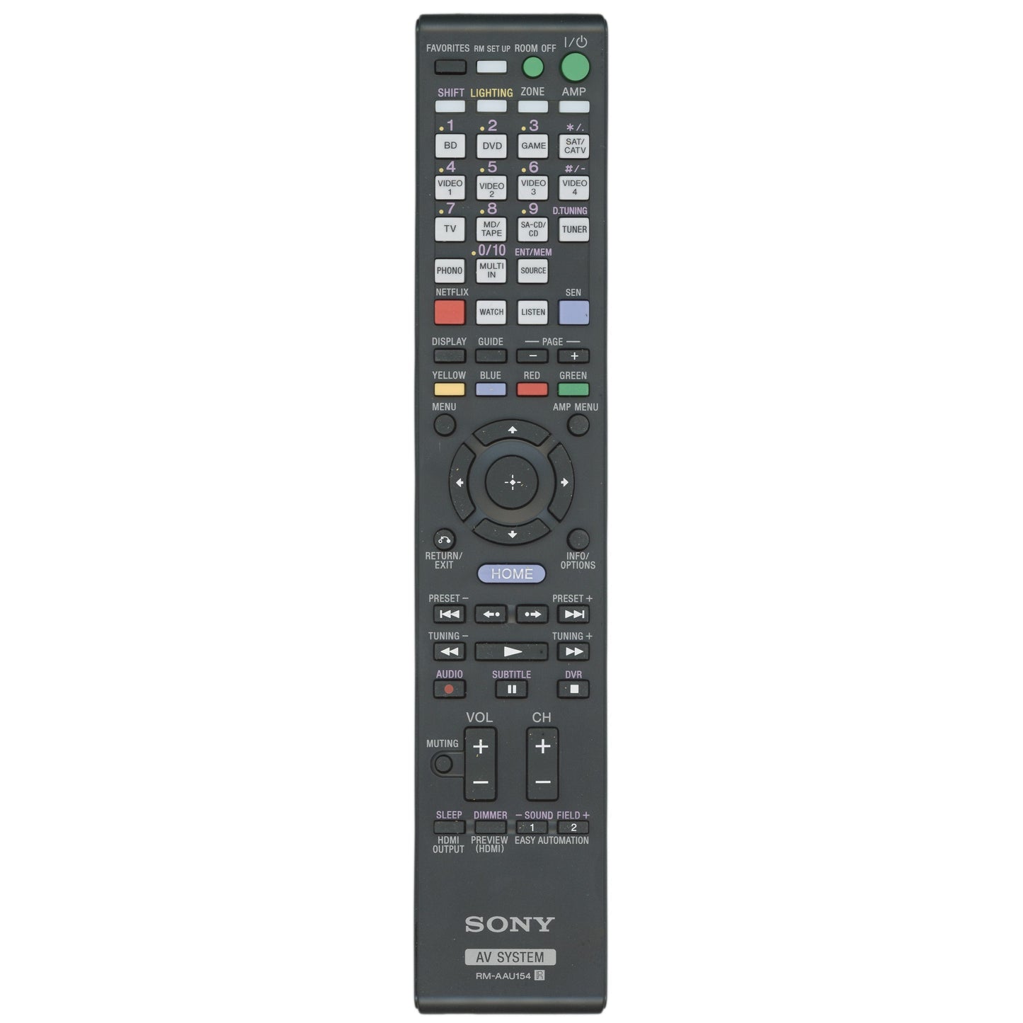 Sony RM-AAU154 Receiver Remote Control - RMAAU154