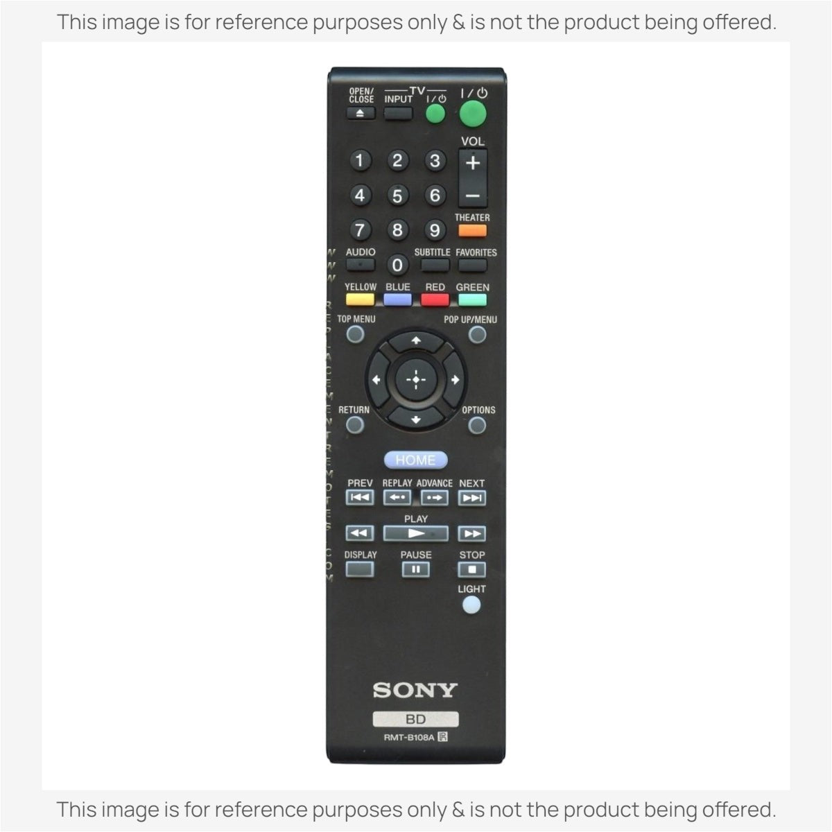 Sony RMT-B108A Blu-ray Disc Remote Control - 1-487-683-11