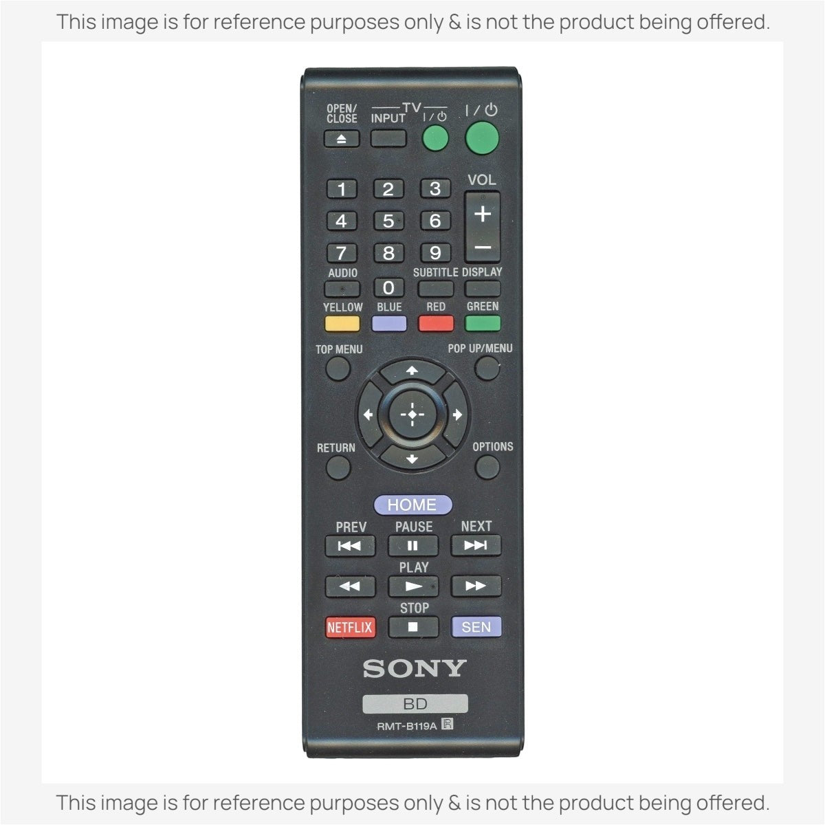 Sony RMT-B119A Blu-ray Disc Remote Control - 1-490-027-51