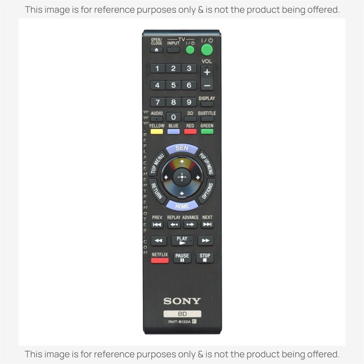 Sony RMT-B122A Blu-ray Disc Remote Control - 1-489-969-12
