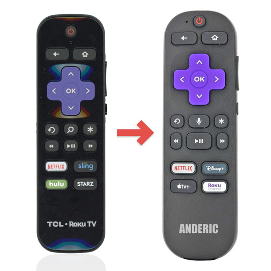 TCL BRC64 RF W/ headphone jack Roku TV Remote Control - Netflix, sling, Hulu, Starz- 06-RFZNWF-BRC64