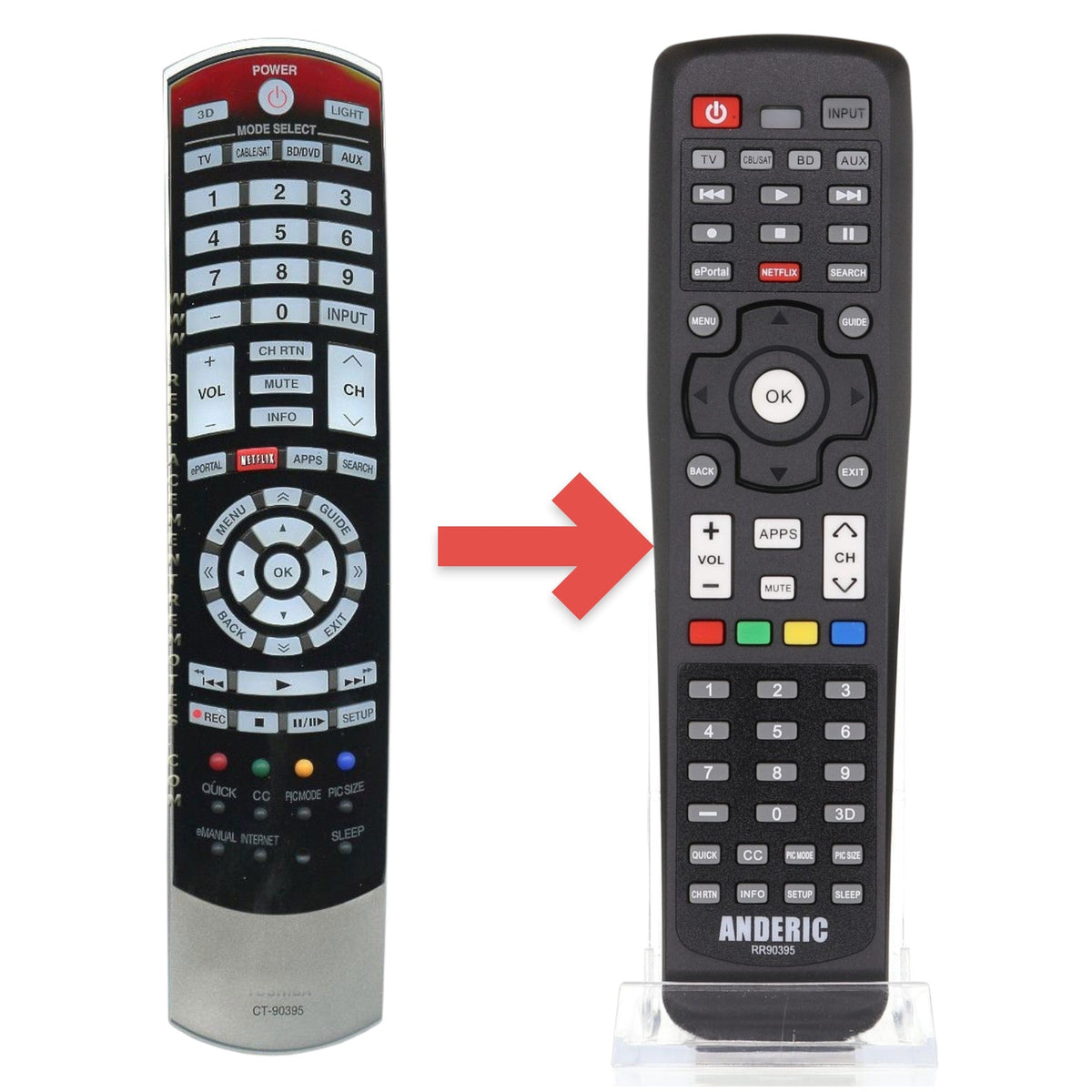 Toshiba CT90395 TV Remote Control