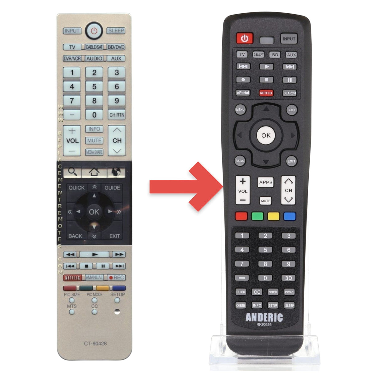Toshiba CT90428 TV Remote Control