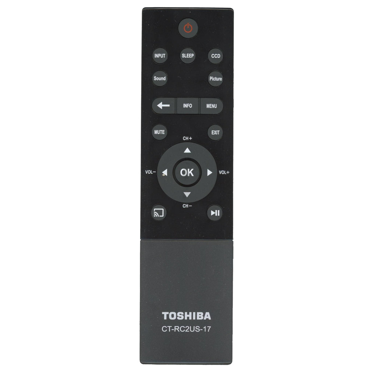 Toshiba CT-RC2US-17 SMARTCAST TV Remote Control - PK11V02290I
