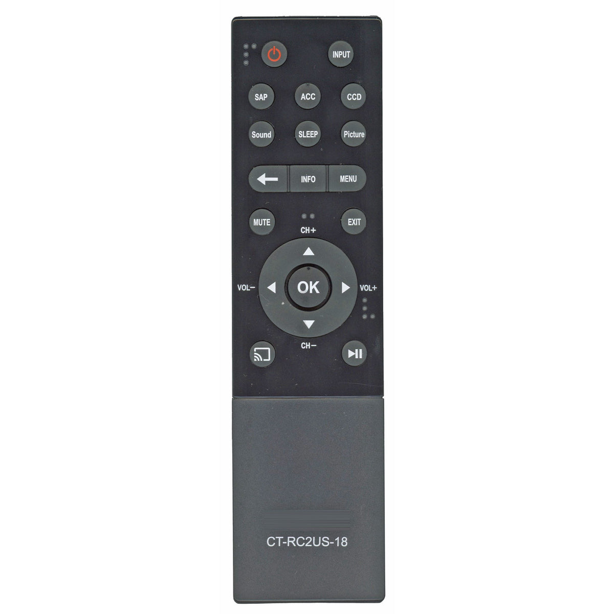 Insignia CT-RC2US-18 CHROMECAST TV Remote Control - PK11V02360I