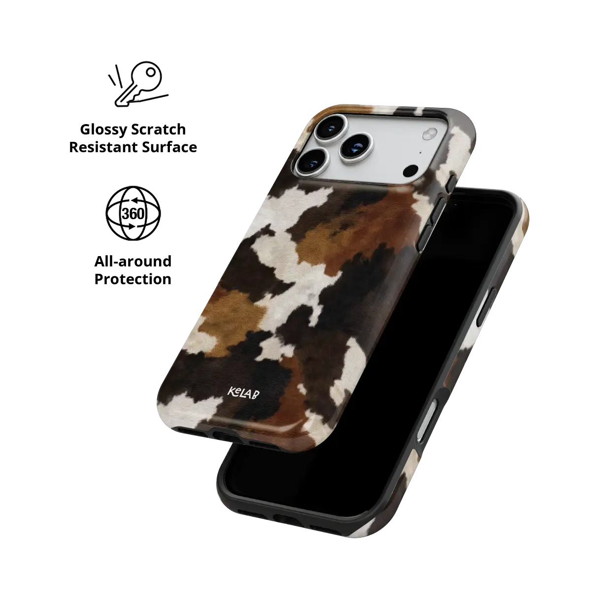 Cattle Drive | Brown and Black Cow Print Phone Case