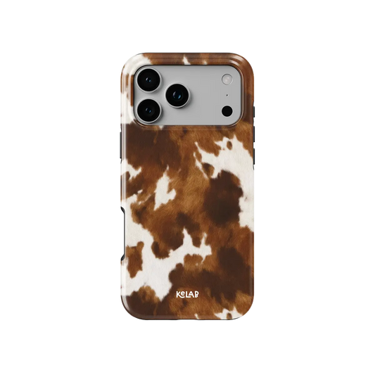 Milk & Mahogany | Brown Cow Print Phone Case