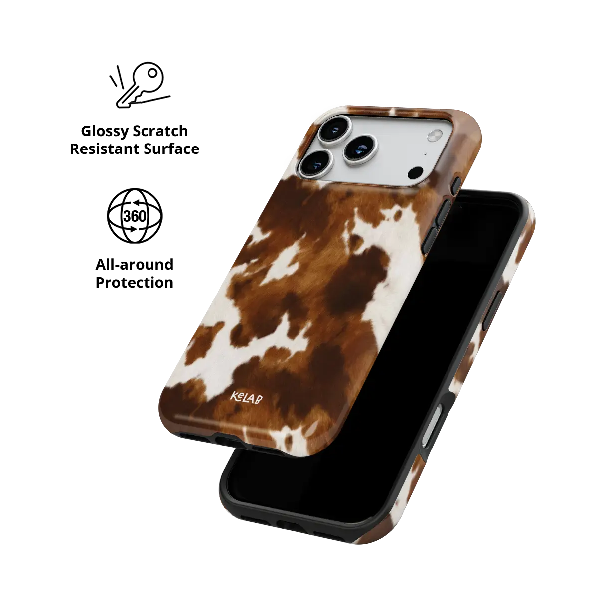 Milk & Mahogany | Brown Cow Print Phone Case