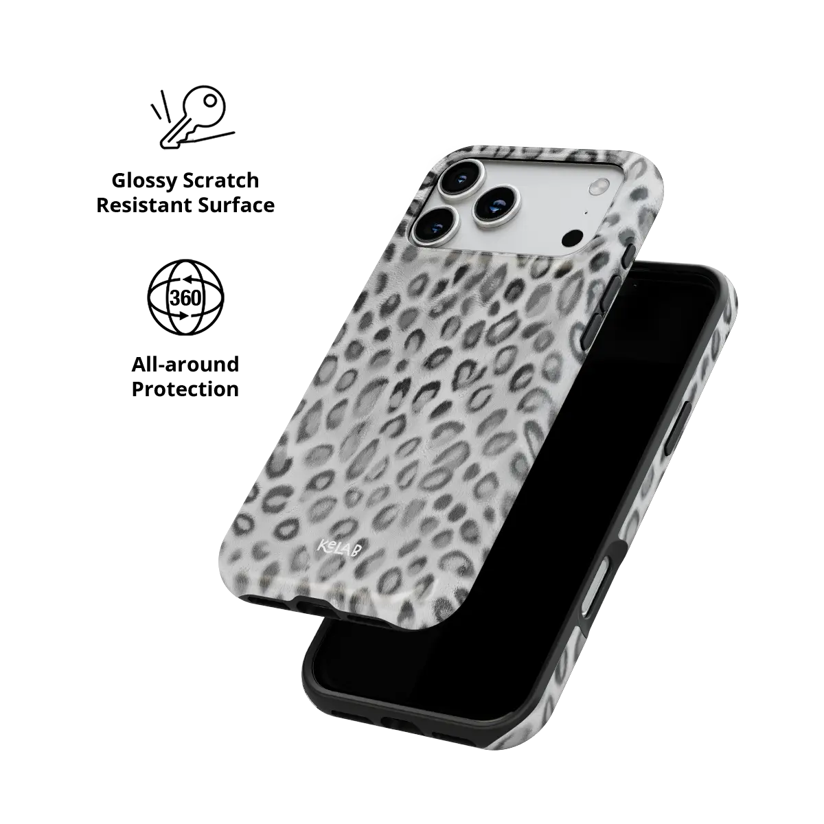 Platinum Predator | Silver Cheetah Print Phone Case