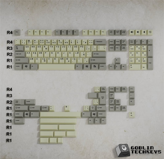 US-International Classic Vintage Keycaps Set | Retro Keycaps