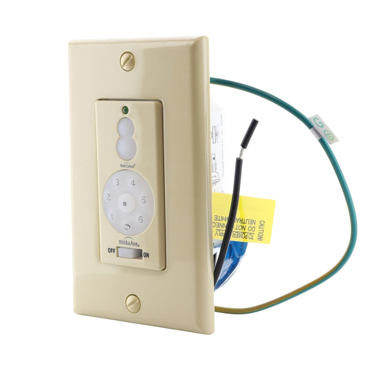 Minka Aire WC500 Wired Wall Plate Ceiling fan Remote Control | 6-Speed | For/Rev | Light Up/Down & Dimming - WC500