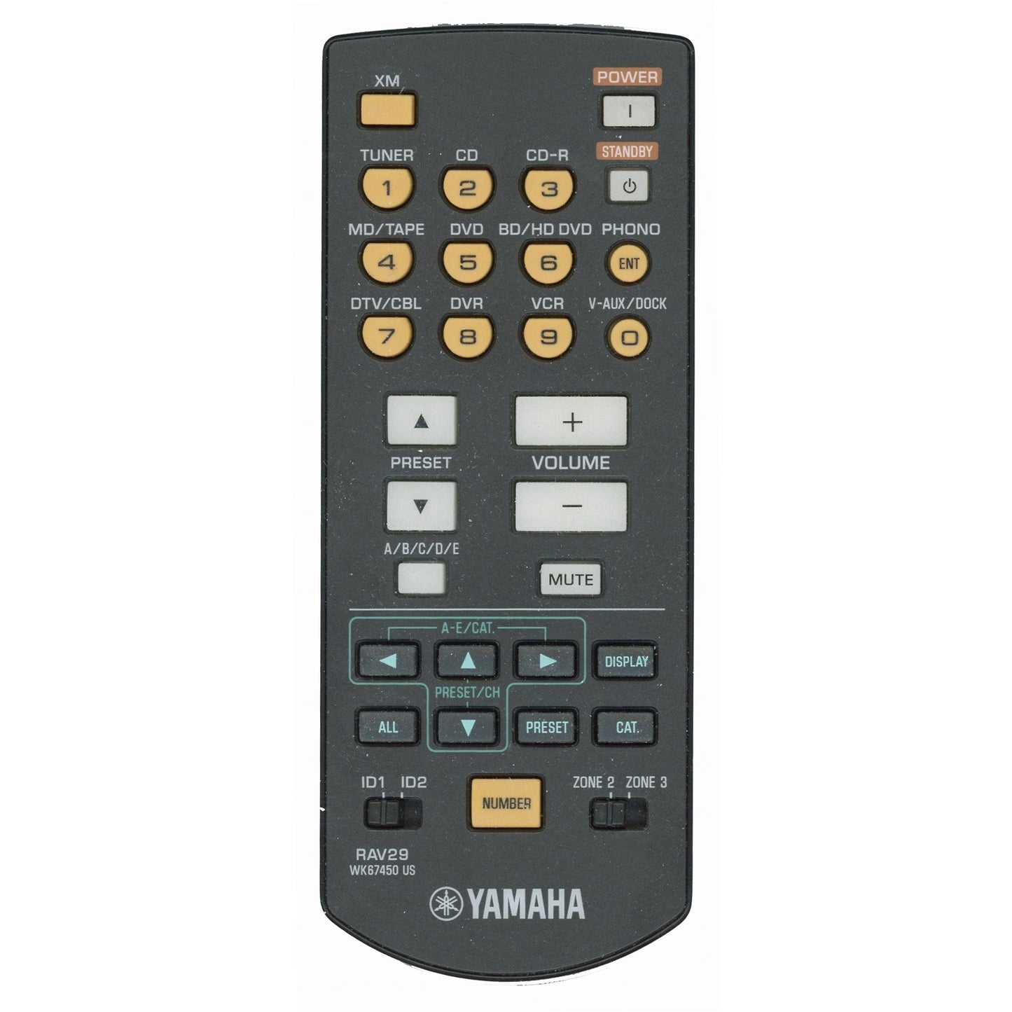 Yamaha RAV29 ZONE 2/3 A/V Receiver Remote Control - WK674500