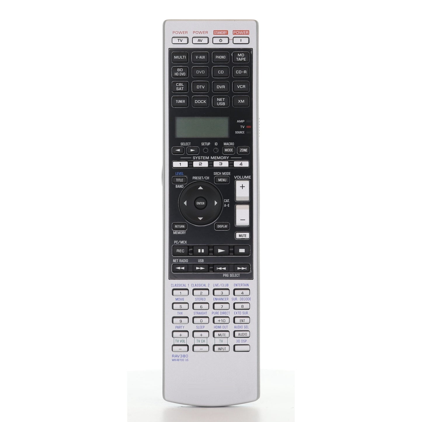 Yamaha RAV380 A/V Receiver Remote Control - WK481000
